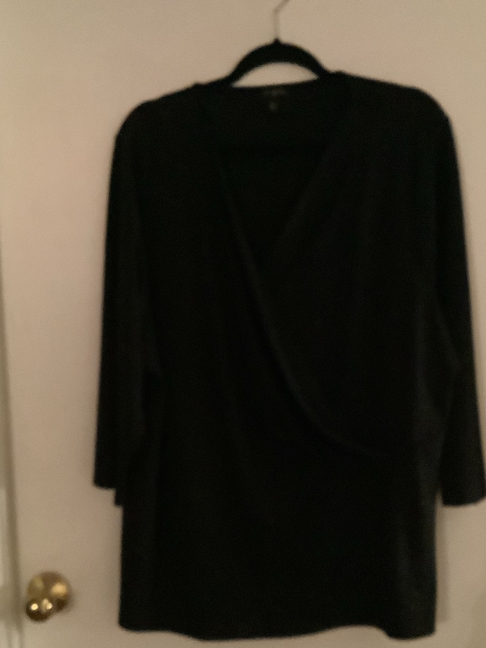 Talbots Black Long-Sleeve Wrap-Style Dress